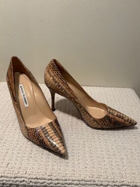 Manolo Blahnik Snake Pump